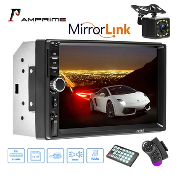 AMPrime 2 din avtoradio HD zaslon na dotik podporo Ogledalo Povezavo Bluetooth, USB, FM SDwith Volan nadzor