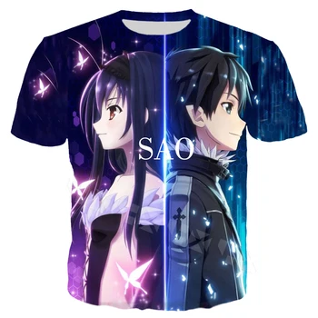Anime Sword Art Online Majica s kratkimi rokavi Moški/Ženske 3D Tiskanja Moda, moška Oblačila, Casual Ulične T Shirt Vrhovi T167