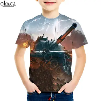 Baby 4 Do 13 Let, Otroci Igre World of Tanks T Shirt Fant Dekle 3D Tiskanja Kratek Rokav Obleka Teens Moda Vrhovi