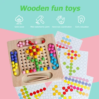 Baby Montessori Lesene Kroglice Igre Začetku Izobraževalne Igrače, Sestavljanke Malčka Igrača Za Učenje Otrok Posnetek Ball Puzzle Predšolski Otroci Igrače