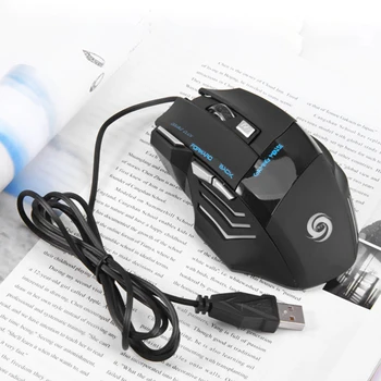 Basix USB Žična Gaming Miška 7 Gumbi Igralec Računalnik Miši Strokovno Nastavljiv 5500DPI Svetlobe, Optični Miške za PC Računalnik