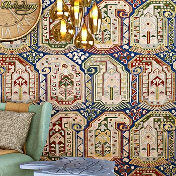 Beibehang Bohemian etnično ozadje, spalnica, dnevna soba v ozadju stene papir roll imitacija strešnika kozmetični salon Jugovzhodne Azije
