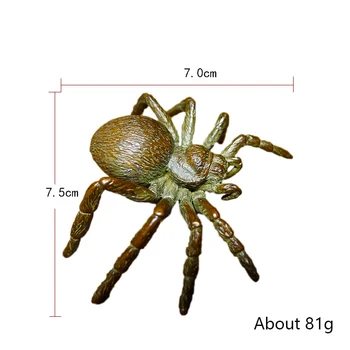 Big Spider Kip Čistega Bakra Čaj Pet Namizni Okras Srečen Dom Okraski, Dodatki Antik Medenina Živalske Figurice Obrti