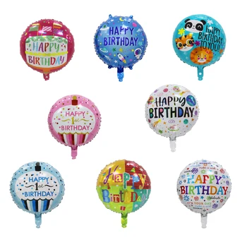 Birthday Balon na debelo 50pcs 18 inch Krog aluminij film Srečen Rojstni dan Baloni temo rojstni okraski otroci balon
