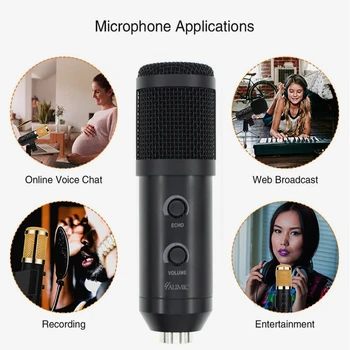 BM-900 Podcast Snemanje mikrofona s Stojala za Strokovno Kondenzatorja Studio Oddajanje Mikrofon