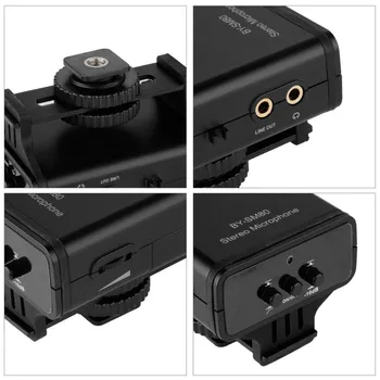 BOYA S-SM80 PassFilter Stereo Kamera Mikrofon s Realnem času, Govorni Monitor za Canon 5D2 6D 800D Nikon D800 D600 Kamere