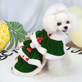 Božič Dog Oblačenja Pozimi Ljubljenčka Psa Oblačila za Hišne živali Božič Cosplay Kostum za Psa Yorkie Chihuahua Oblačila za Pse, Obleke za Hišne živali Obleko