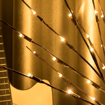 Božični Okraski Veje Vrbe Lučka LED Cvetlični Drevo Svetlobe 20 Žarnica Darilo za Rojstni dan Stranke za Dom Počitnice na Baterijski Pogon Vaza