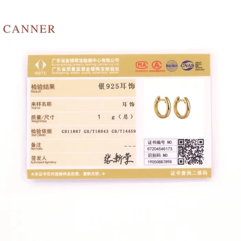 CANNER Ins Geometrijske Krog Uhani Za Ženske, Realno 925 Sterling Srebrni Uhani Obroče korejski Fine Nakit Pendientes