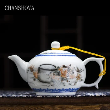 CHANSHOVA Kitajska Modra in bela tankega porcelana čajnik z Visoko zmogljivostjo 320ML 1L čaja, Keramični lonec tradicionalni kitajski čaj, set