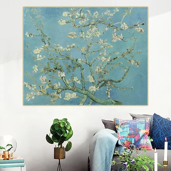 Citon Van Gogh《Cvetočih Mandljevo Drevo》Platno Umetnosti Oljno sliko Umetnine Plakat Slika Stenski Dekor Doma Dnevna soba Dekoracijo