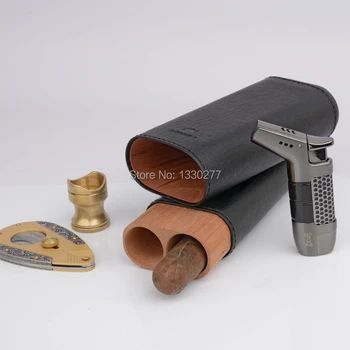 COHIBA cedrovine Cigar Humidor Potovanja Prenosni Slon Teksturo Vzorec Usnje Cigar Primeru Fit 2 Prsta Gor za 63rings Cigar