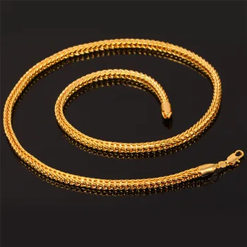 Collare Afriške Verige Ogrlica Za Moške Nakit Etiopski Trendy Zlata/Srebrna Barva Foxtail Francosko Verigo Moških Ogrlica N703