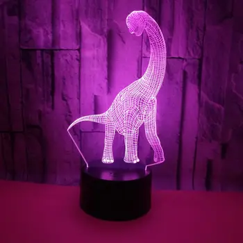Creative 3D LED USB Razsvetljavo Kabel Živali Dinozaver Oblikovan Domači Spalnici Dekorativni Multicolor Noč Svetloba namizne Svetilke Otroci Darila