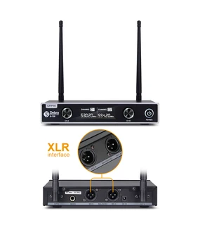 Debra Avdio D-120 2Channel z Ročnimi ali Lavalier&Slušalke Mikrofon UHF Brezžični Mikrofonski Sistem z XLR za karaoke pojejo govor