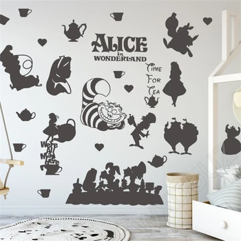 Disney Alice v Čudežni deželi Umetnosti Risanka Doma Dekor Steno, Vinilne Nalepke, Nalepke Anime Manga Ponudbo Vrtec za otroke sobe Plakat