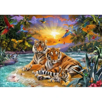 Diy 5D Diamond Slikarstvo Tiger Diamond Vezenje Živali Navzkrižno Šiv Celoten Krog Vaja Okrasnih Umetnosti Ročno Doma Dekor Darilo