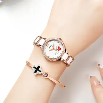 DOM modne dame diamond watch keramični trak top luksuzne blagovne znamke ženske Ženevi quartz ura G-1271G-7MX
