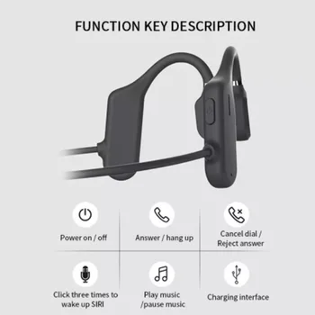 DYY-1 Kostne Prevodnosti Slušalke Bluetooth 5.0 Uho Kavelj Udobno IPX6 Vodotesno Brezžično Športne Slušalke Z Mikrofonom