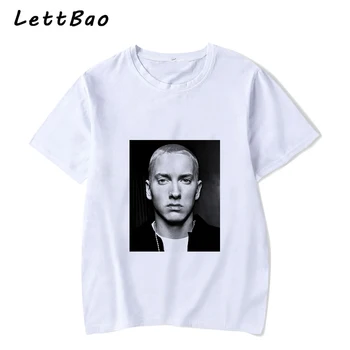 Eminem Tshirt Moški Unisex Bela, Bombaž Majica Hiphop zabavne Majice Punk Stil Vrhovi Camisa Masculina Hip Hop Rock T-shirt