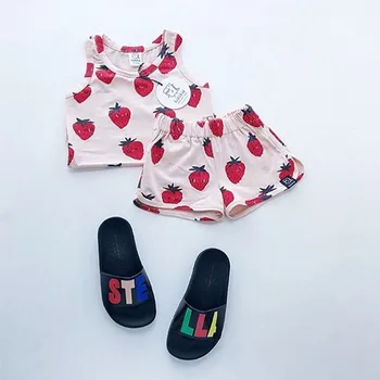 EnkeliBB Baby Boy / Dekleta Poletje T-shirt Poljska Ins Vroče Prodaja Jagod Vzorec Otroci, Oblačila, blagovno Znamko, Design Malčka T Srajce