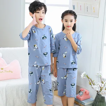Fantje Dekleta Sleepwear Poletje Bombažno Pižamo Določa Otroke More za Boy Pižame Otroci Sleepwear 3-16Y Teens Pijamas Oblačila