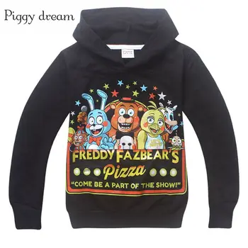 Fantje Pet Noči Na Freddy Hoodies Rokavi boys oblačila Long sleeve Hooded majica bombaž Medved FNAF Risanka Baby Otroci T-shirt