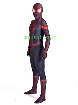 Halloween superheroj kostume omamljanje milj morales zentai bo ustrezala 3d tiskanja spandex cosplay bodysuit