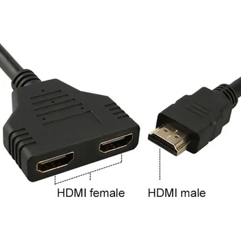 HD HDMI je združljiv Kabel Priključek Preklopnik 1 V 2 od Razdelilno Kabelsko Moški 2 Ženski Adapter Pretvornik za HDTV