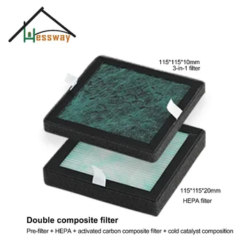 HEPA Filter za Prah Zbirka Filter Zraka Čistilec oglje Filter z Dvojnim kompozitni filter 115*115*10 mm
