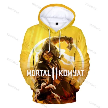 Igre Mortal Kombat 11 Hoodies Majica Igra Cosplay Kostum Moški Ženske Otroci Suknjič Hooded Vrh