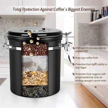 Iz nerjavečega Jekla Zaprti Tank Rezervoar, Vlago,-dokazilo Coffee Bean Mleka v Prahu Kozarec Čaja Pot Kuhinja Zrna Škatla za Shranjevanje