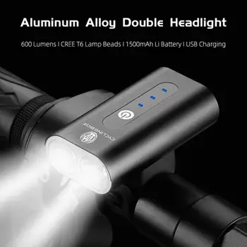 Izposoja Svetlobe 360 ° Zavrti Dvakrat vodil Avtomobilski Žarometi USB Polnilna Luč Kolo IPX4 Vodoodbojna Prednja Luč Dodatki
