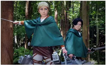 Japonski Hoodie Napad Na Titan Plašč Shingeki Ne Kyojin Ogled Legije Cosplay Kostum Anime Cosplay Zelena Cape Mens Oblačila