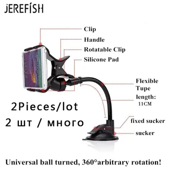 JEREFISH 2PCS Univerzalni 360 Stopinj Rotacija, Nosilec za Telefon, ki Stojijo Podpora za iphone 6/6Plus 5s Zanič Mobilni Telefon, Držalo