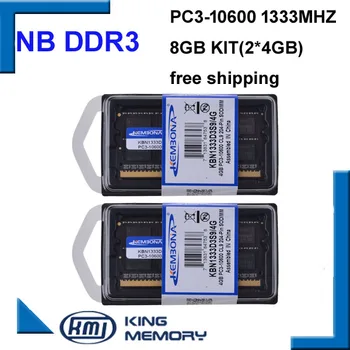 KEMBONA laptop ddr3 1333 8GB (Komplet 2X4GB ) DDR3 PC3-10600s 1,5 V pomnilnik so-DIMM 204Pins Pomnilniški Modul Memoria Ram za Prenosnik