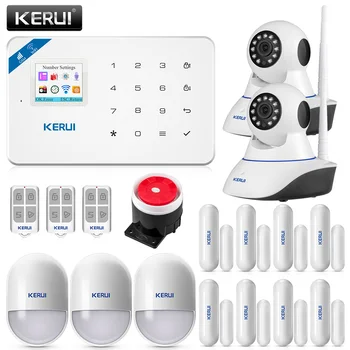 KERUI WIFI GSM Protivlomni Varnostni Alarmni Sistem IP Kamero APP Nadzor Doma PIR detektor Gibanja Vrat Senzor Alarm Detektor Alarm