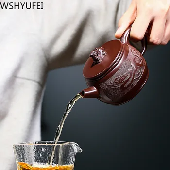 Kitajski Yixing čaj pot vijolično gline Zmaj čajnik Kravato Guanyin Čaj nastavite ročno lepoto filter grelnik vode po meri teaware dobave 230ml