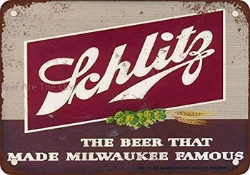 Kovinski Tin Znaki 1947 Schlitz Pivo Vintage Videz Razmnoževanje Bar Dekoracijo Plaketo Železa Plakat Objave Človek Jama Smešno Umetnost Plakata