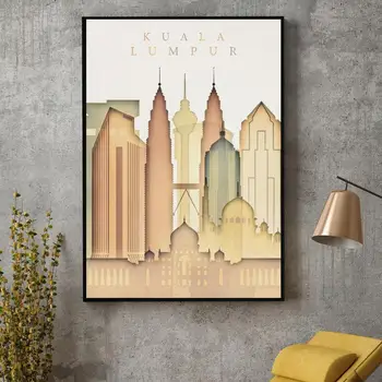 Kuala Lumpurju Skyline Umetniško Platno Plakat Doma Dekoracijo Slikarstvo Brez Okvirja