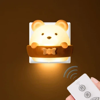 LED Nočna Lučka USB Polnjenje Stenske Svetilke Daljinski upravljalnik Stenske Svetilke Baby otroška Nočna Lučka Darilo Luč Spalnica Postelji Svetlobe