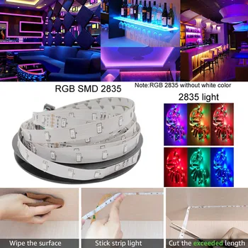 LED Trak Svetlobe Žarnice 20M RGB 2835 Prilagodljiv Trak, Vodotesen RGB LED Luči 5M 10 M 15M Trak Diod DC 12V Bluetooth, WIFI Controll