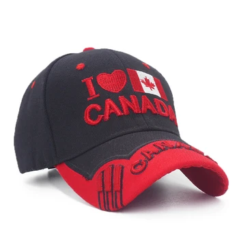 Ljubim Kanada Vezenje Ženske Baseball Skp Zastava Kanade Klobuk Vrnitev Žoge Nastavljiv Mens Casquette Gorras