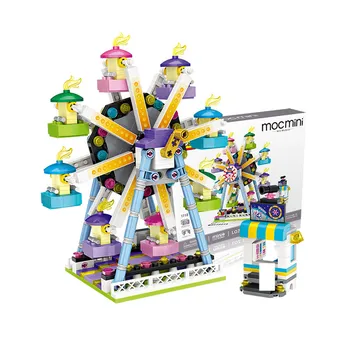 LOŠKI Mini Bloki Zabaviščni Park Opeke gradniki Igrače za Otroški Zbor DIY Otrok Ulice Mesta Pogled Izobraževalne 3d Model