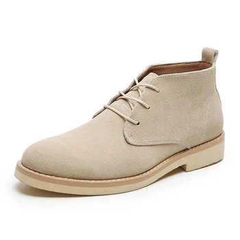Luksuzni puščavski škornji za moške, modni veliki velikost kavboj boot dihanje pravega usnja čevlji platform gleženj botas masculinas sapato