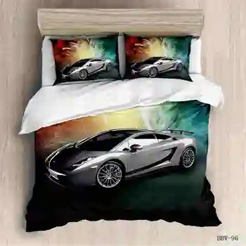 Luksuzni športni avtomobil 3D Tiskanje posteljnina nabor rjuhe kritje posteljnina športni avto dirke postelja kritje posteljnina