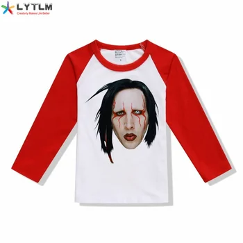 LYTLM Marilyn Manson Baby Dekleta Vrhovi Dolg Rokav Najstniški Fantje Tshirts Baby Boy Poletnih Oblačil Punk Rock N Roll Jack Skellington