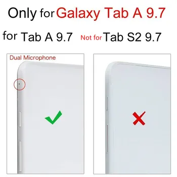 Magnetni Folio Stojalo Primeru PU Usnja Kritje Primeru Zaščitnih Za Samsung Galaxy Tab JE 9,7 SM T555C T550 P555C 360 Rotacijski wake up