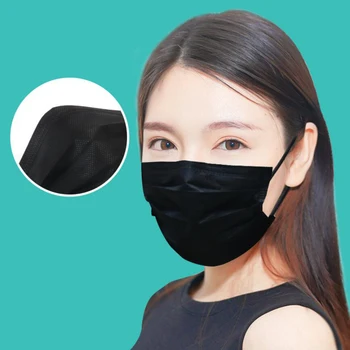 Maska 100/200pcs za Enkratno uporabo Maske Sedmih Barv, Dihanje in Dustproof Usta Zajemajo Tri Plasti Zaščite Usta Kape