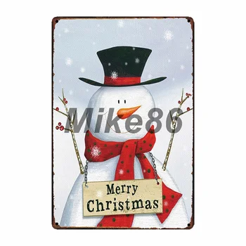 [ Mike86 ] Vesel Božič Santa Claus Snežaka, Jelena Festival Dekor Kovine Znaki Retro Darilo Stenske plošče 20*30 CM FG-247